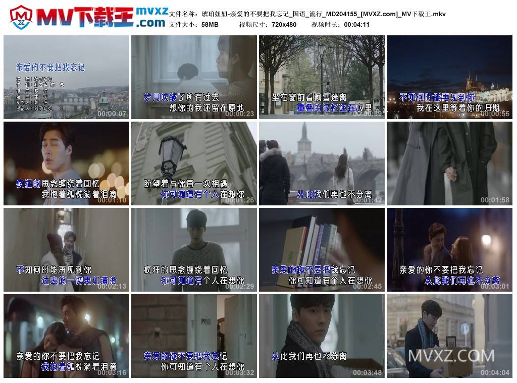 琥珀妞妞-亲爱的不要把我忘记_国语_流行_MD204155